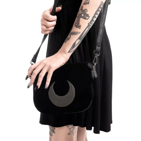 KILLSTAR Callisto vegan leather/faux suede shoulder bag - Picture 2 of 8